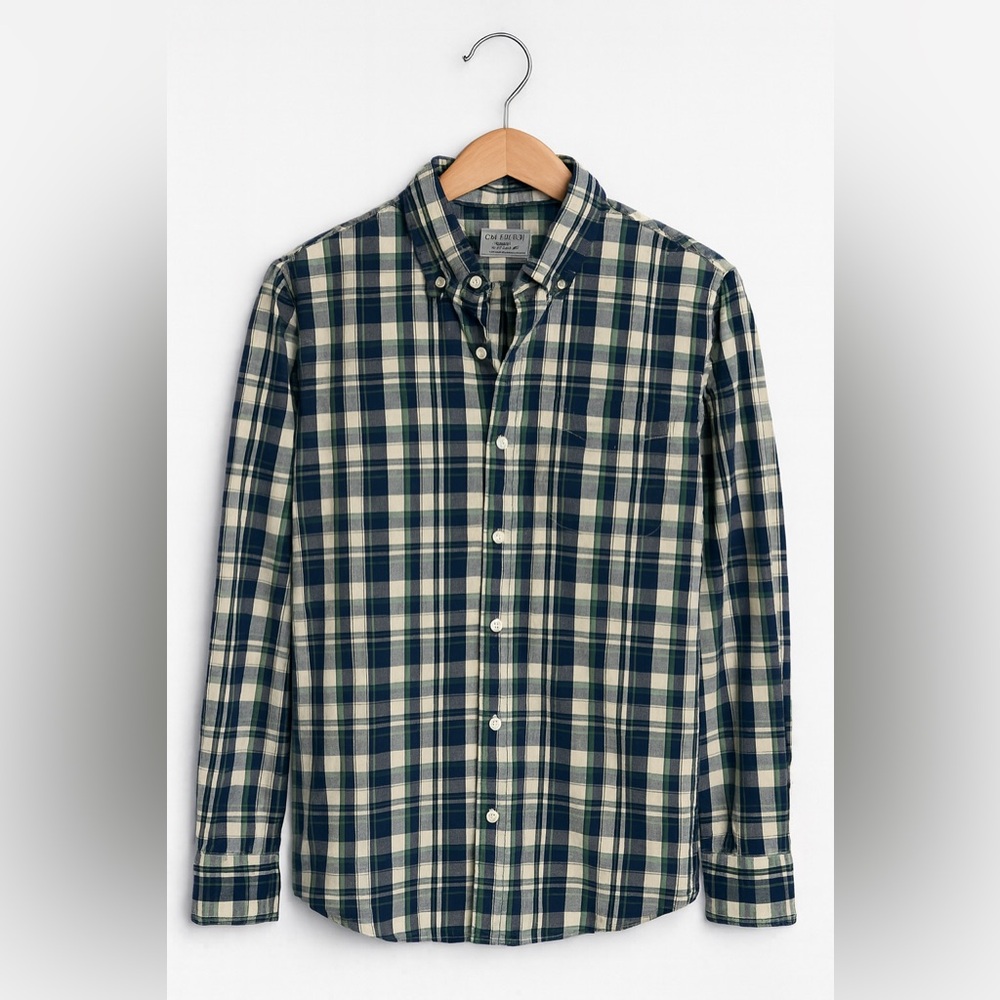J.Crew Men’s Plaid Button Down Shirt Large (Fits Medium) Preppy Coastal Classic